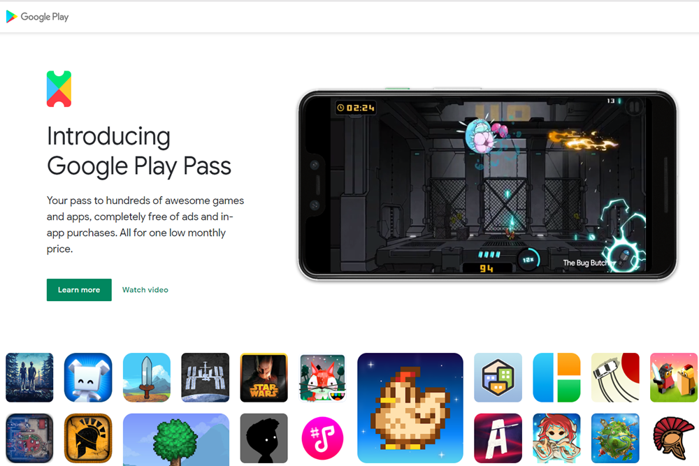 與蘋果競爭到底！Google本週推出了Play Pass遊戲應用訂閱服務