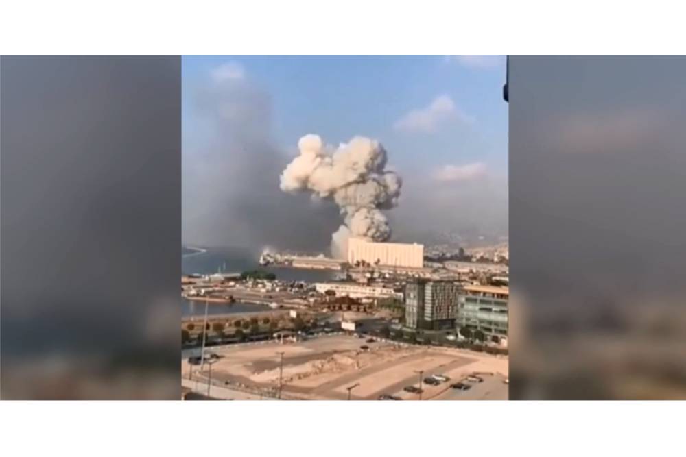黎巴嫩港口爆炸冒出蕈狀雲！宛如原子彈攻擊死傷慘 川普脫口：疑似恐攻