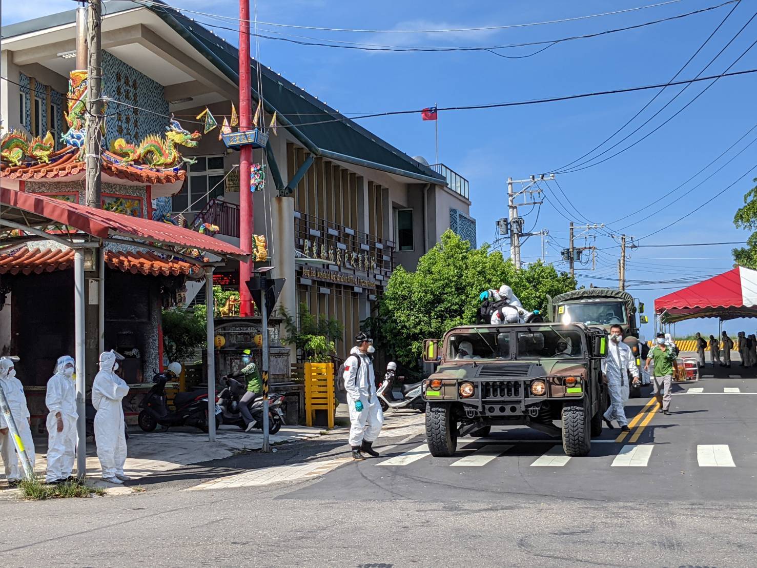 屏東DELTA疫情趨緩／萬人篩檢全陰性 國軍進駐枋寮全鄉大消毒 9