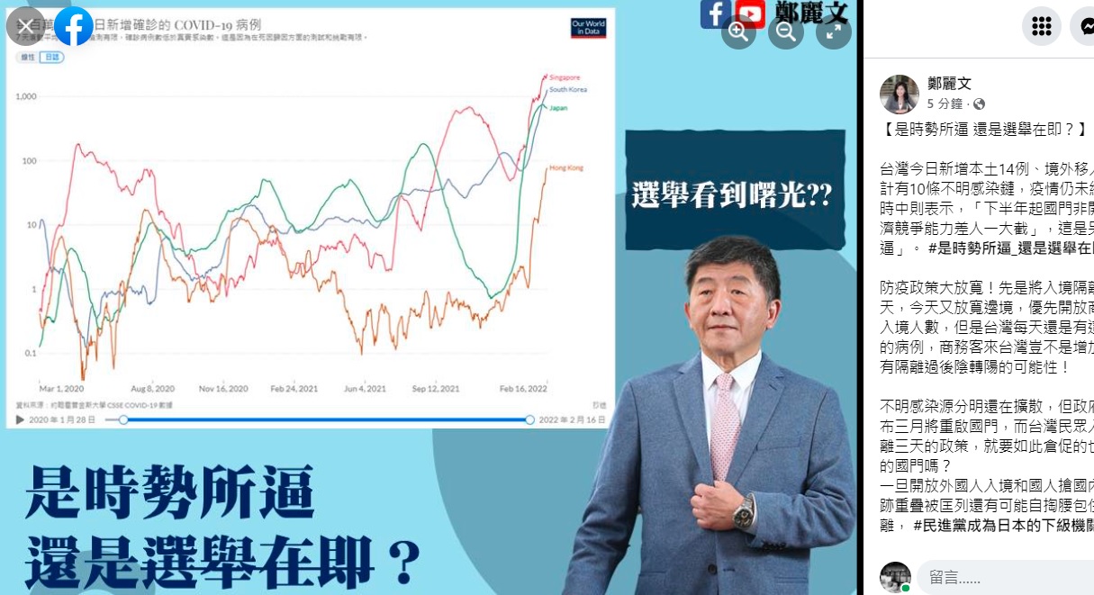 防疫放寬開放邊境／陳時中稱時勢所逼 鄭麗文：是選舉在即？ 5