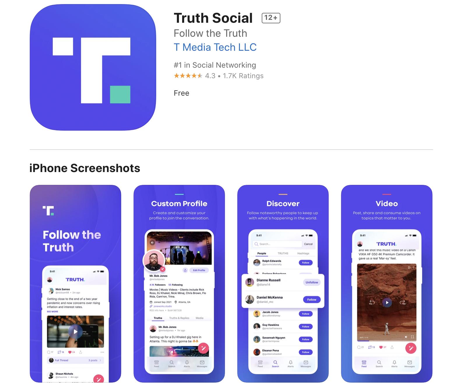 川普新創社群平台Truth Social正式上架 承諾絕不因言論封鎖用戶