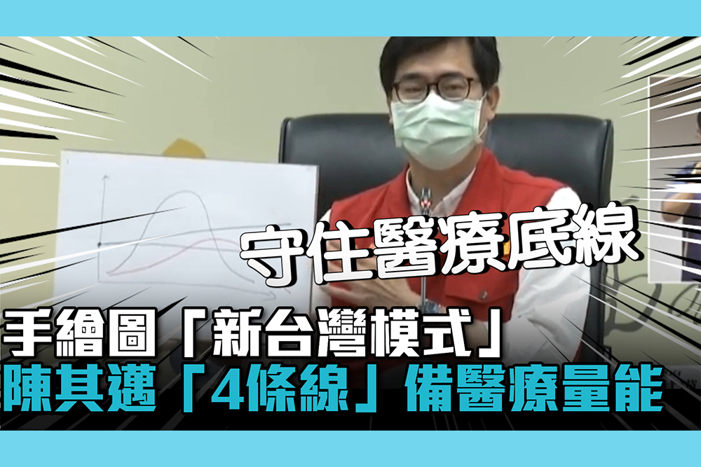 【疫情即時】手繪圖「新台灣模式」 陳其邁「4條線」備醫療量能