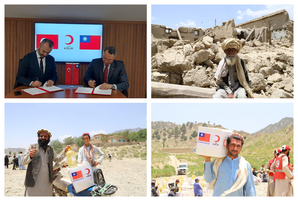 阿富汗東部發生強震後，我國捐贈100萬美元，協助當地賑災。