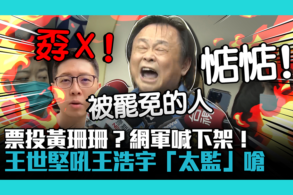 【CNEWS】票投黃珊珊？網軍喊下架！王世堅吼王浩宇「太監」嗆：側翼閃邊去