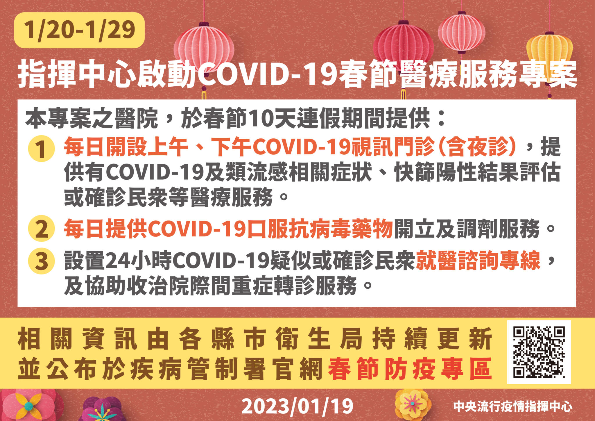 15 0119 春節期間開設COVID 19視訊門診及就醫諮詢