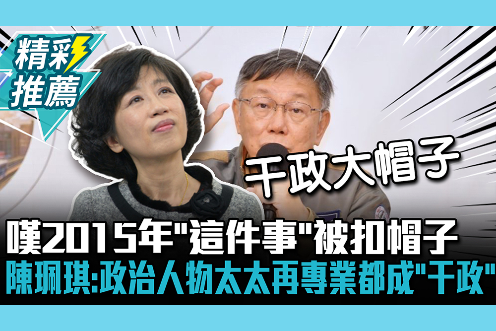 【CNEWS】嘆2015年「這件事」被扣帽子 陳珮琪：政治人物太太再專業都成「干政」