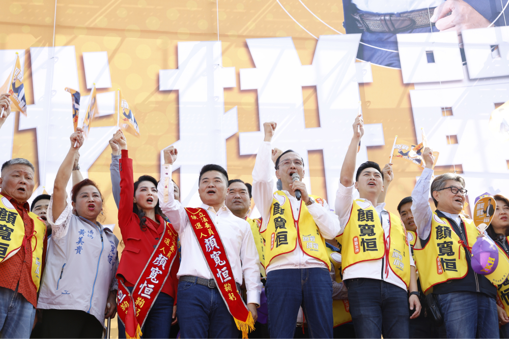 朱立倫25日前往台中市沙鹿區替國民黨立委候選人顏寬恒站台