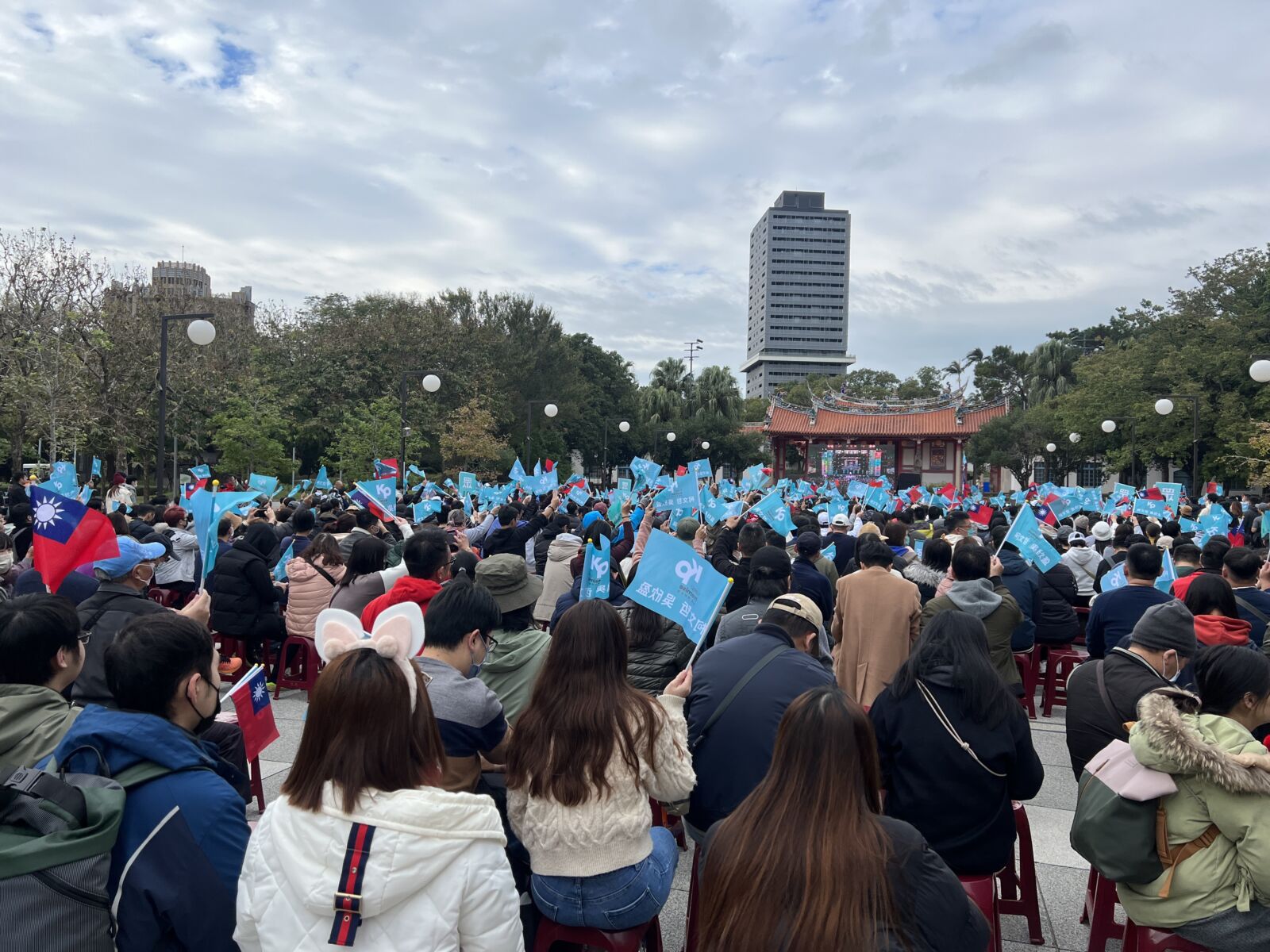 柯文哲新竹造勢場。（方炳超攝）