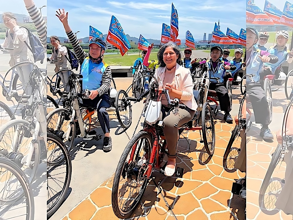 永齡基金會支持生命勵手搖車隊　美國加州爾灣市市長來台共騎行