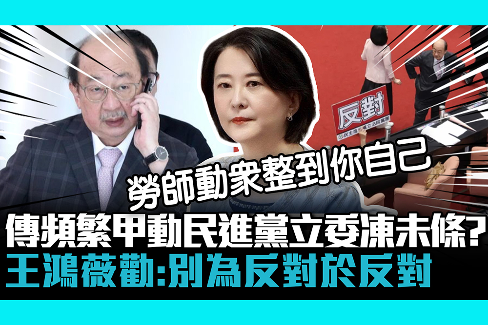 【CNEWS】傳頻繁甲動民進黨立委凍未條？王鴻薇勸：別為反對於反對