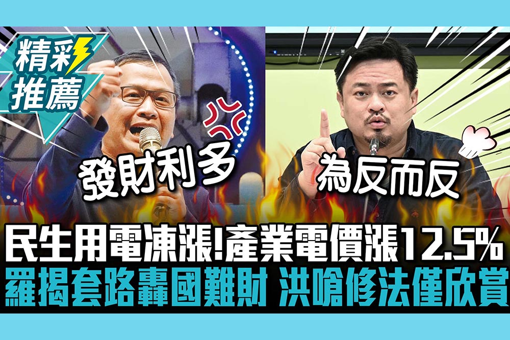 【CNEWS】民生用電凍漲！產業電價漲12.5% 羅智強揭「1套路」轟發國難財 洪申翰嗆：難道修法只能欣賞