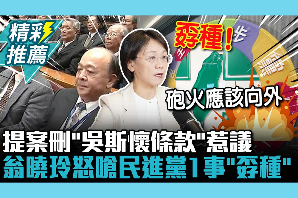 【CNEWS】提案刪「吳斯懷條款」惹議 翁曉玲怒嗆民進黨1事「孬種」：有本事就反制共軍