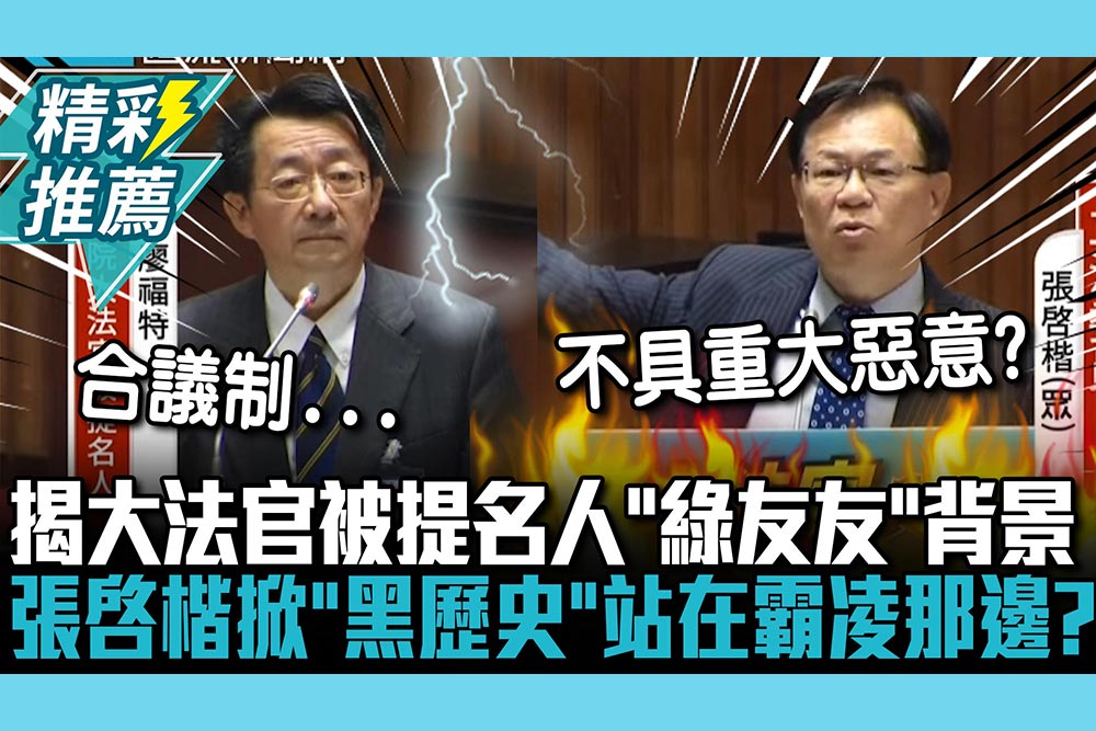 【CNEWS】揭大法官被提名人廖福特「綠友友」背景 張啓楷再掀「1黑歷史」：站在霸凌者那邊？