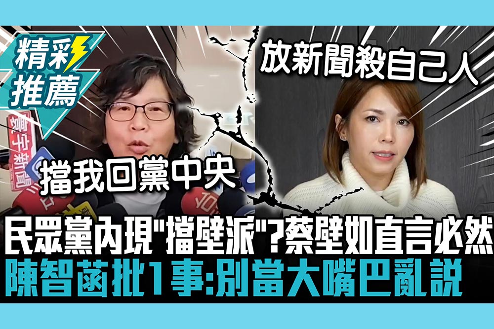 【CNEWS】民眾黨內現「擋壁派」？蔡壁如直言必然的 陳智菡批1事：別當大嘴巴亂說