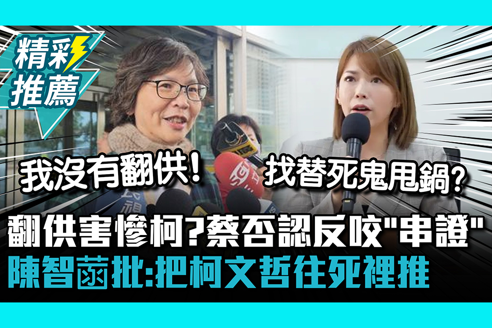 【CNEWS】翻供害慘柯文哲？蔡壁如否認反咬「串證」 陳智菡批：把柯文哲往死裡推