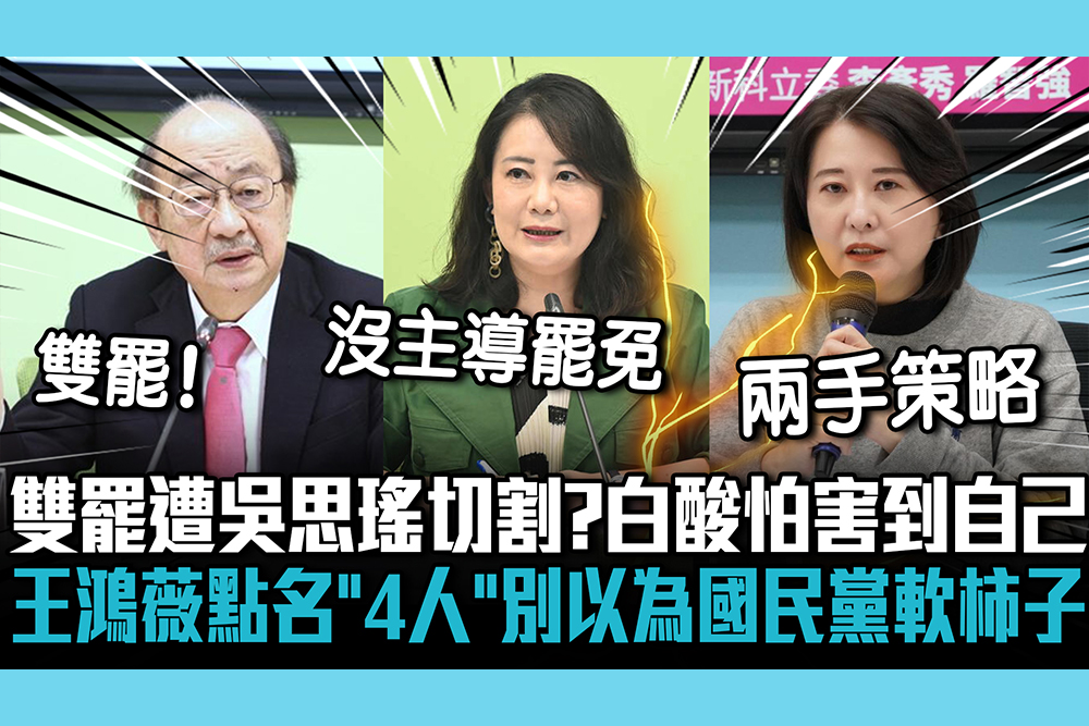 【CNEWS】「雙罷」遭吳思瑤切割？民眾黨團酸怕害到自己 王鴻薇點名「這4人」：別以為國民黨是軟柿子