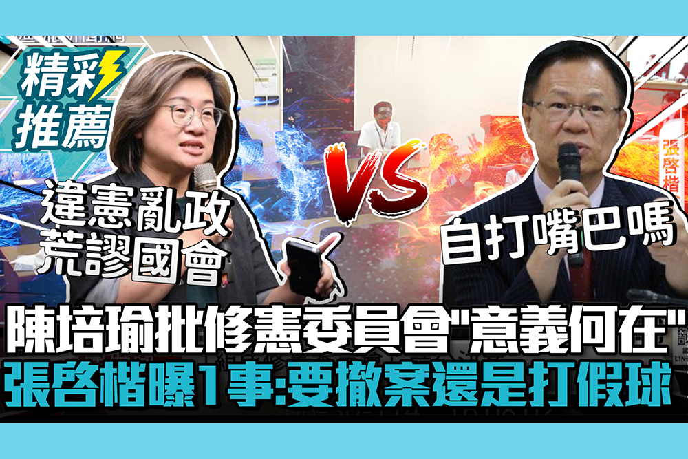 【CNEWS】狂酸最亂國會…陳培瑜批修憲委員會「意義何在」 張啓楷曝1事嗆：要撤案還是打假球