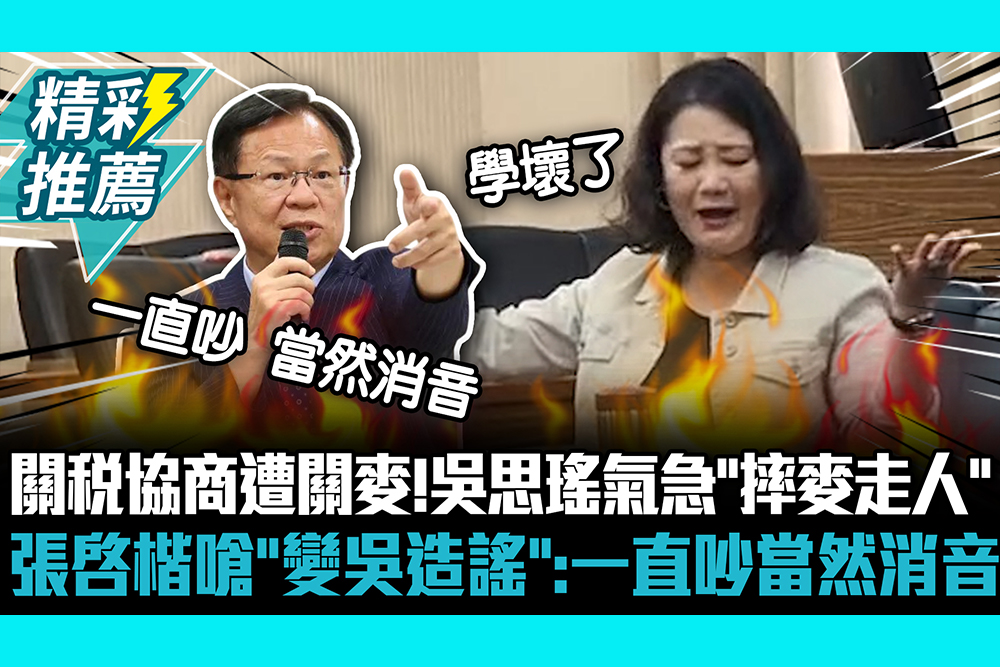 【CNEWS】關稅協商遭關麥！吳思瑤氣急「摔麥走人」 張啓楷嗆「變吳造謠」：一直吵當然消音