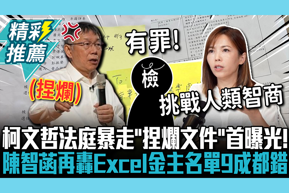 【CNEWS】柯文哲法庭暴走「捏爛關鍵文件」首曝光！陳智菡再轟Excel金主名單9成都錯