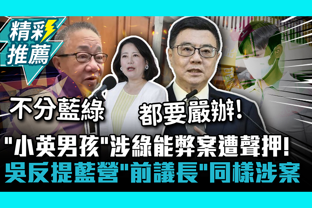 【CNEWS】「小英男孩」涉綠能弊案遭聲押！吳思瑤反提藍營「前議長」同樣涉案