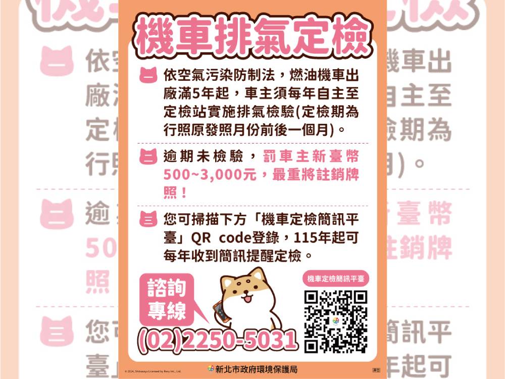機車定檢通知全面E化 新北市明年起改傳簡訊 16 cnews124251106a05