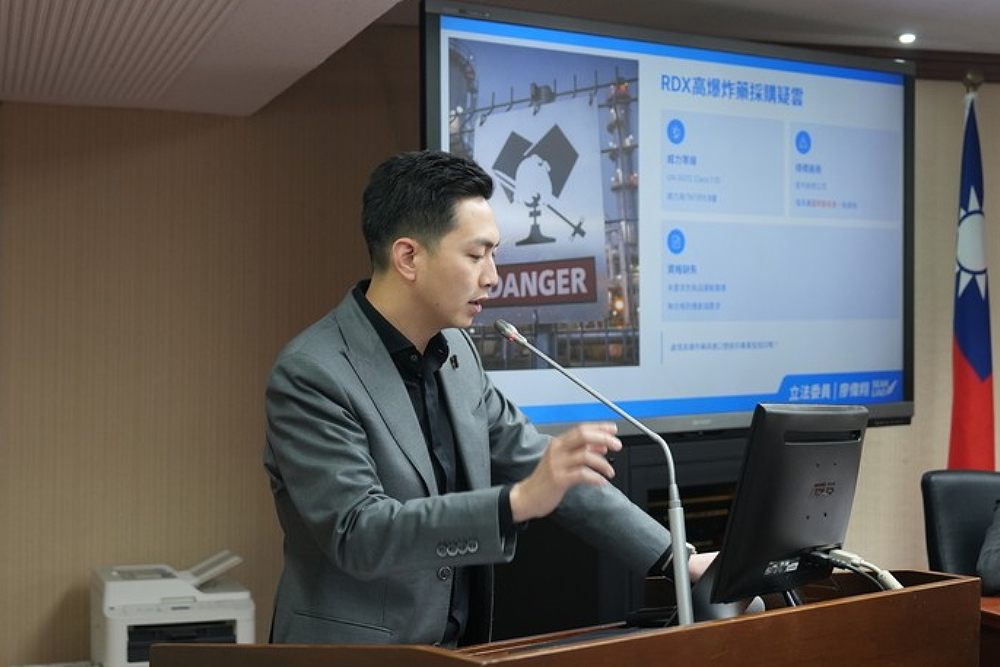 廖偉翔質疑高風險炸藥RDX運送安全　提比照美國事前跨部會通報