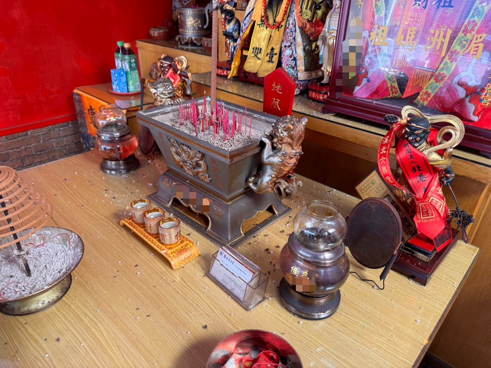 疑嫌宮廟太吵 41歲婦涉嫌神桌灑粗鹽洩憤 疑嫌宮廟太吵 41歲婦涉嫌神桌灑粗鹽洩憤