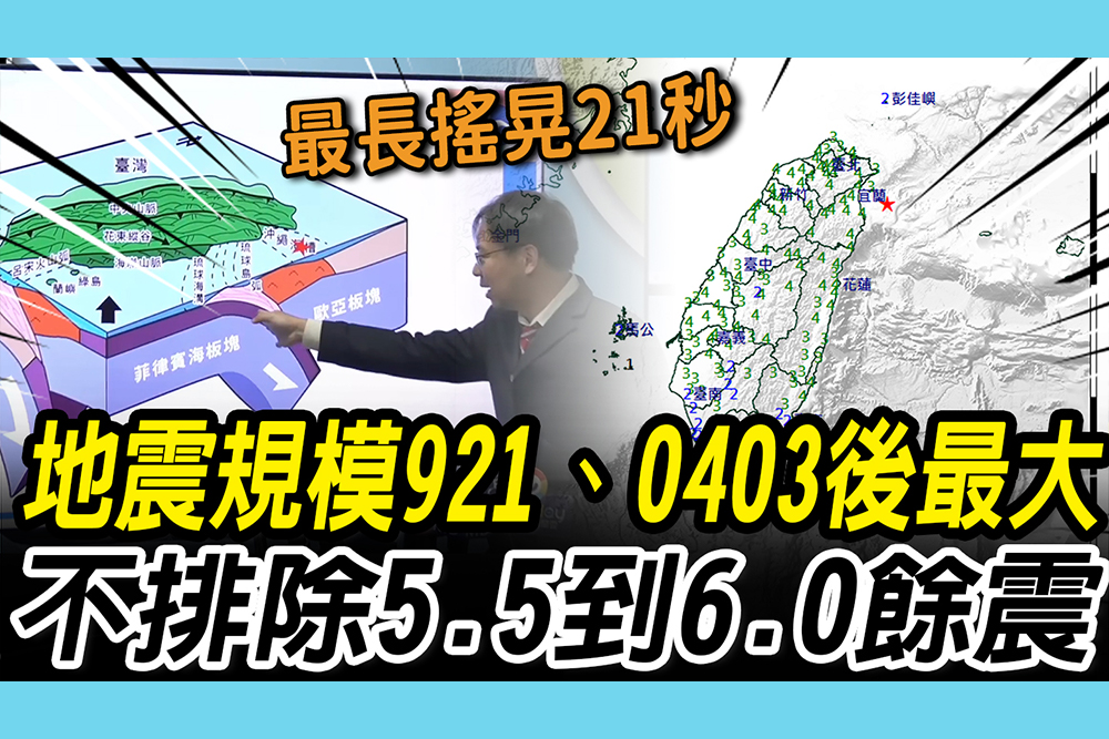 【CNEWS】深夜地震！規模7.0「僅次於921、0403」 氣象署示警：不排除5.5到6.0餘震