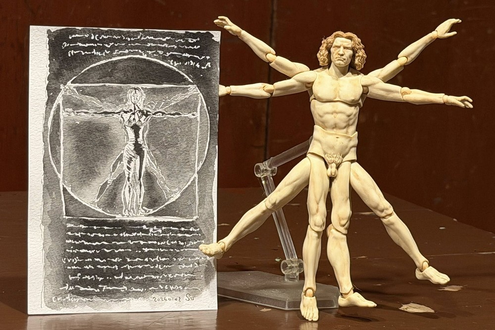 當科技藝術遇到達文西　蘇俊賓手繪「維特魯威人」行銷AI伊甸園 7