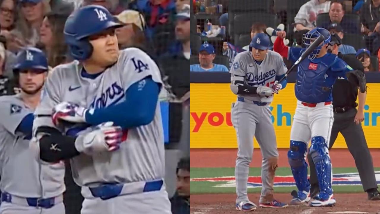 極罕見！大谷被菜鳥捕手傳球打到手肘「痛到爆粗口」收音超清楚