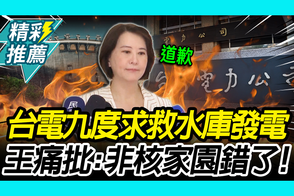 【CNEWS】台電揩北市油？九度求救翡翠水庫發電 王鴻薇痛批：非核家園錯了！
