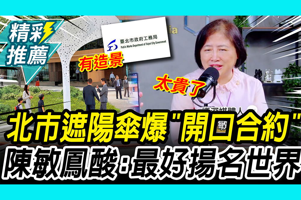 【CNEWS】藝術無價？綠議員爆北市遮陽傘「開口合約」！陳敏鳳酸：最好揚名世界