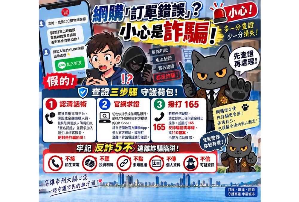 假客服詐騙手法升級　訂單錯誤需實名認證