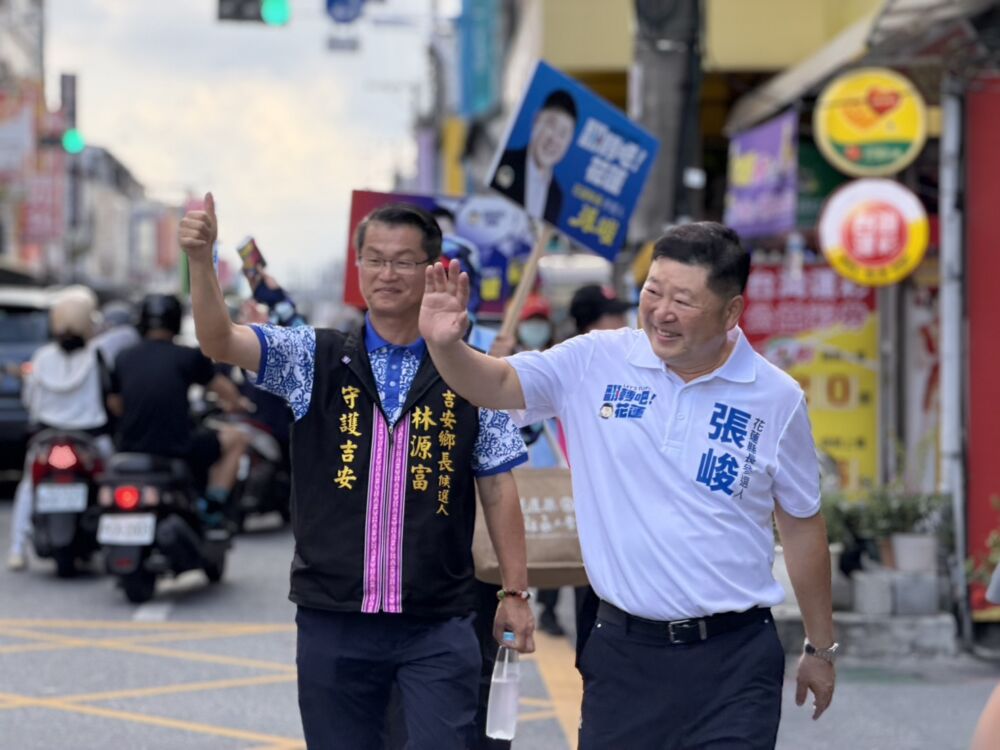 張峻吉安4小時掃街拚選戰　民進黨議員相挺